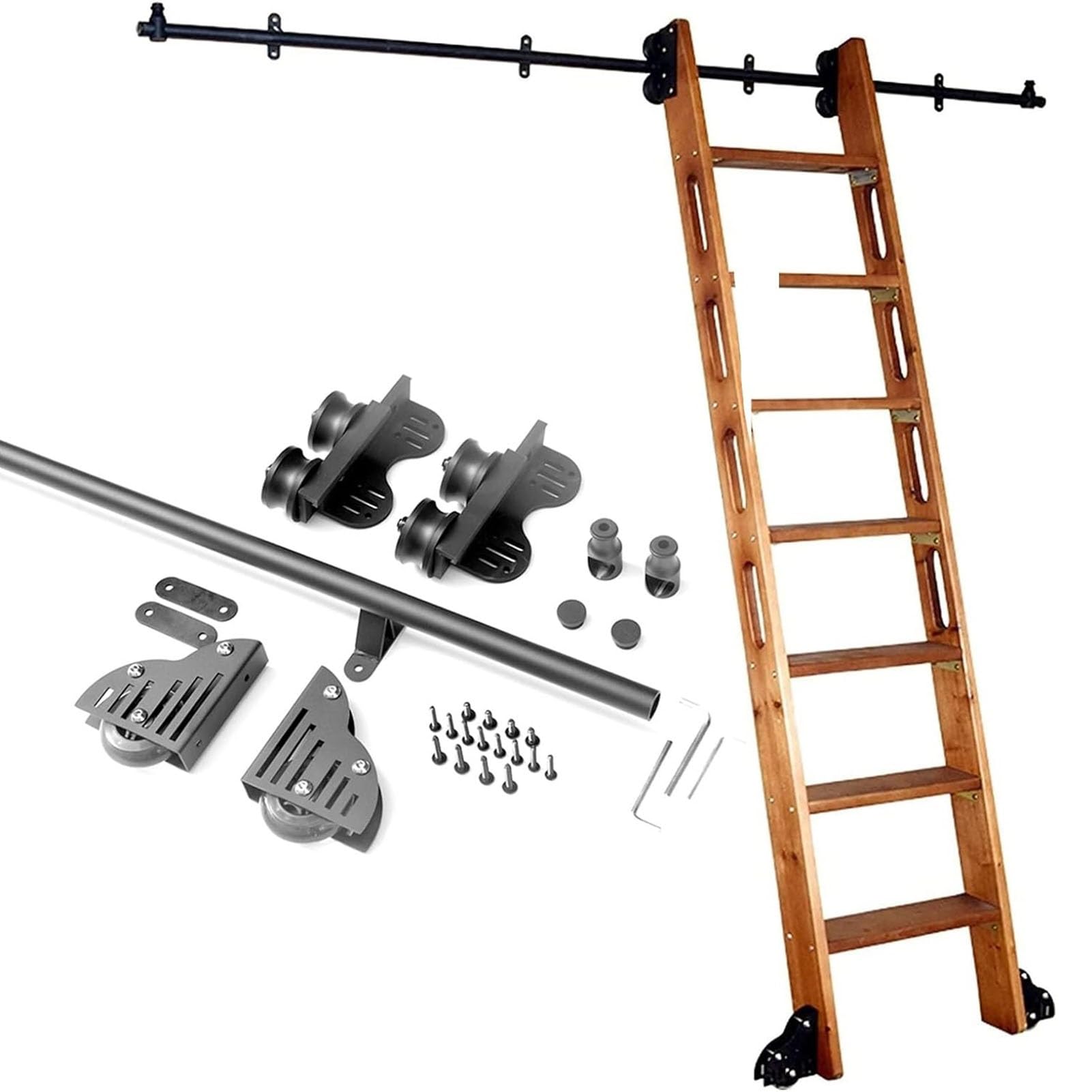 Kit de quincaillerie pour échelle coulissante en acier noir mat premium 3m