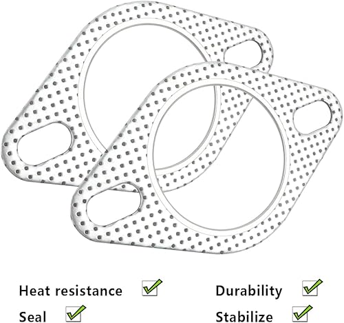 Miniatura 5 de 2 juntas de escape de automóvil de 2 pulgadas con 2 pernos, reemplaza a la junta del colector de escape OEM #120-06310-0002, junta de brida de
