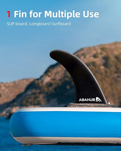 Miniatura 5 de Abahub 9'' SUP Single Center Fin, No Tool Fin Screw, Fiberglass Reinforeced 9 inch SUP Replacement Fins for Surfboard, Stand-up Paddle Board,