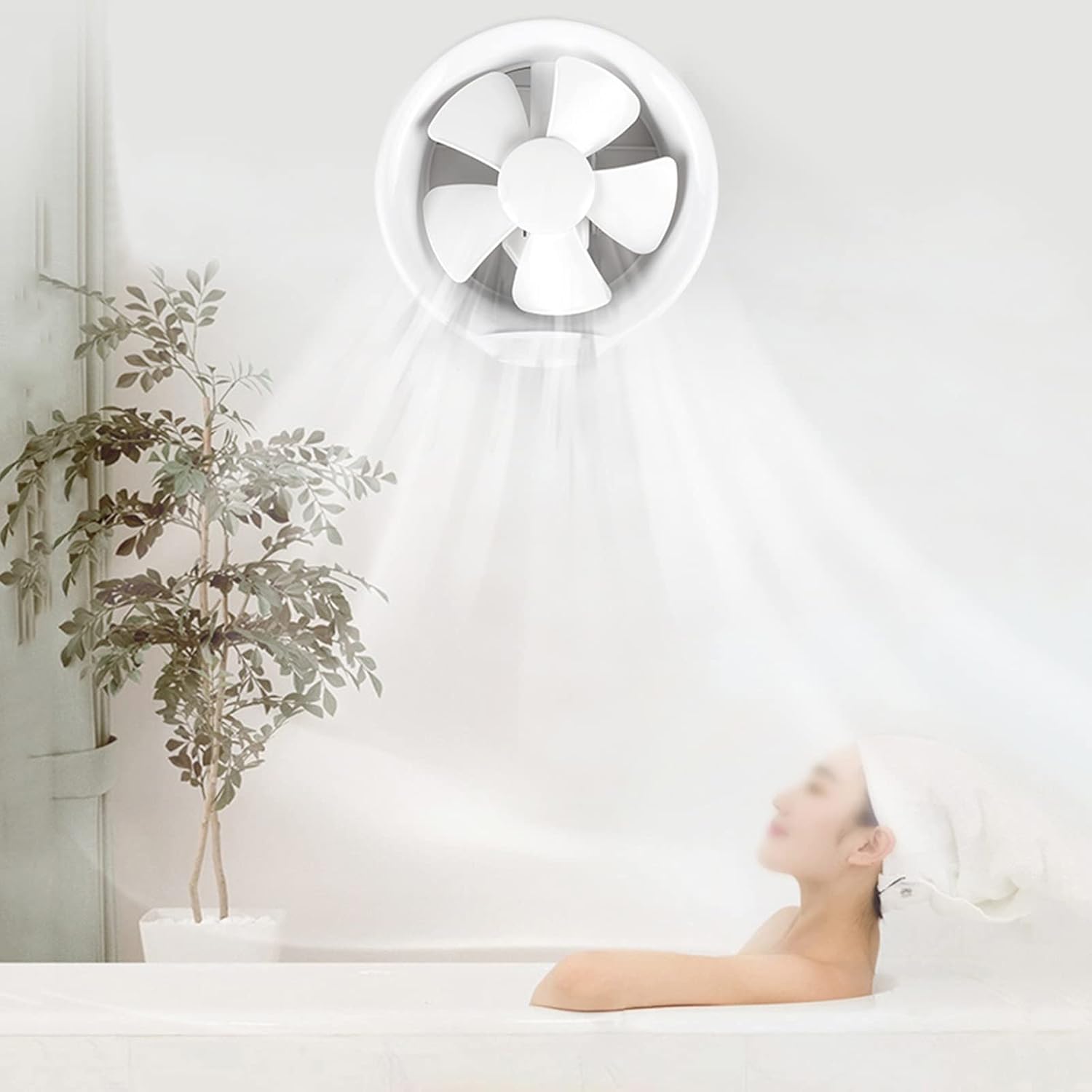 Portable Kitchen Exhaust Fan Round Exhaust Fan 6" 8" Household Glass Window Type Ventilation Fan with Non-Return Louver Low Noise Easy to Install 24W 195CFM Wall Vent (Color : 6 inch) (8 Inch)