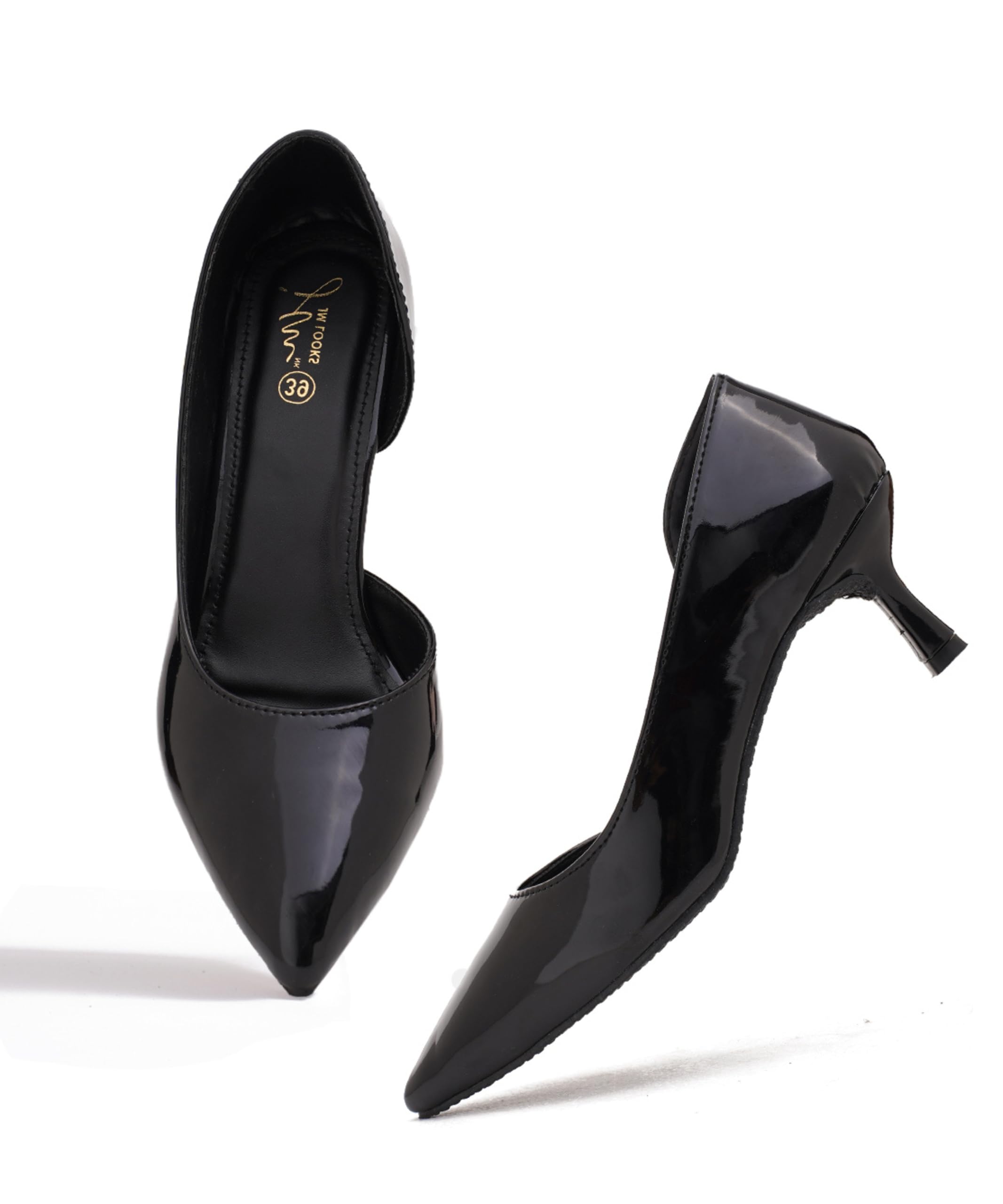 Women’s Pointed Toe Kitten Heel Pumps Elegant Slip-On Dress Shoes for Wedding Party & Office