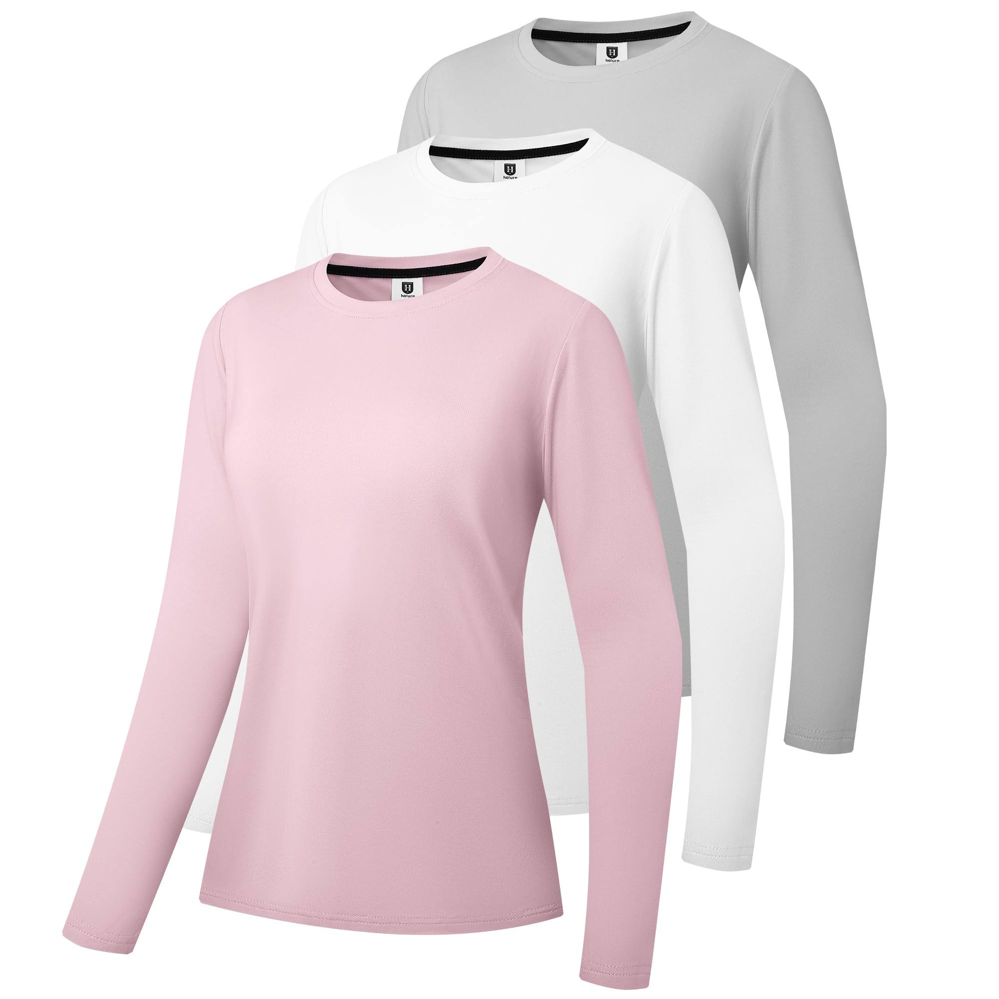 Holure Women's Cotton Long Sleeve T-Shirts Crew-Neck Shirt Classic-Fit Shirt Soft Breathable Casual Tee Fashion Basic Tops