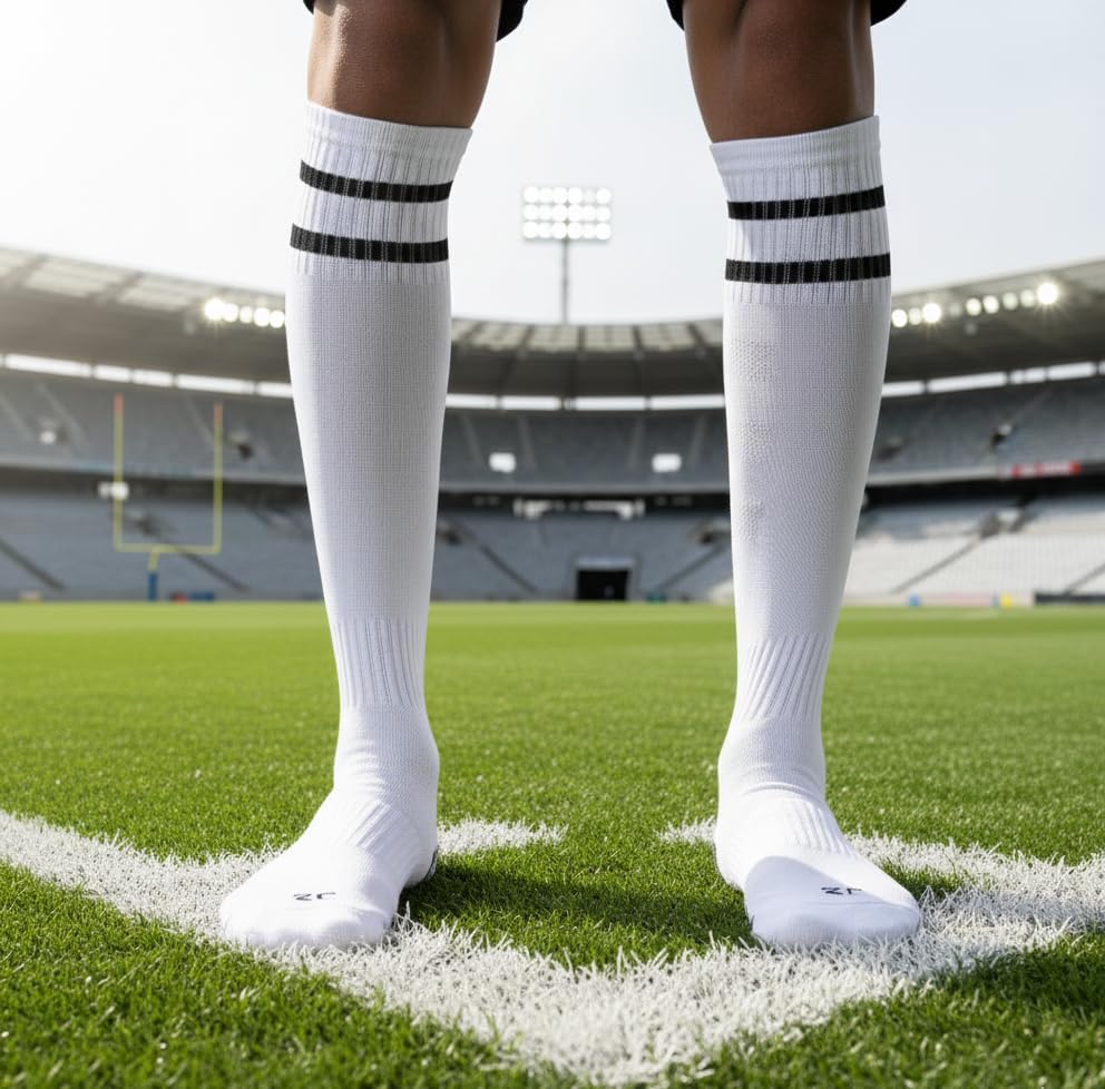 Image of RC. ROYAL CLASS Football Socks -Knee High Unisex, Cushioned Sole, Hi-Performance, Soft & Breathable,Ventilated,Moisture Wicking,Anti-Odour,Football /Soccer Socks For Kids to Adults-Pack of 1 Pair