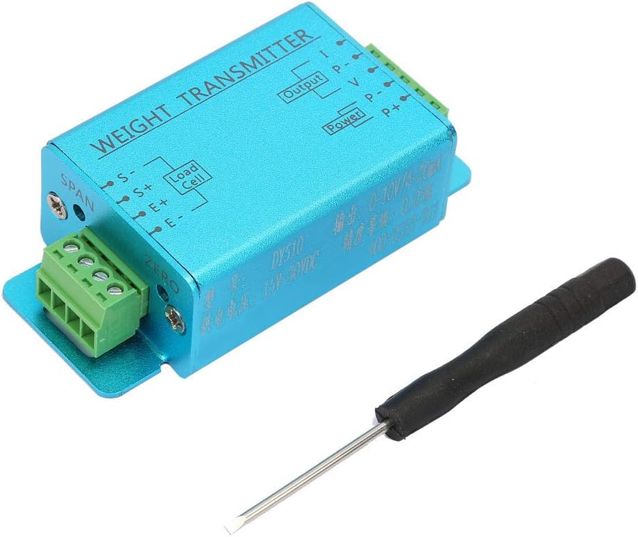 Eujgoov Weighing Sensor Transmitter DY510 4-20mA Load Cell Transmitter, 4-20mA 0-10V Signal Amplifier with External Zero Adjustment, for PLC Single Chip Computer Interface