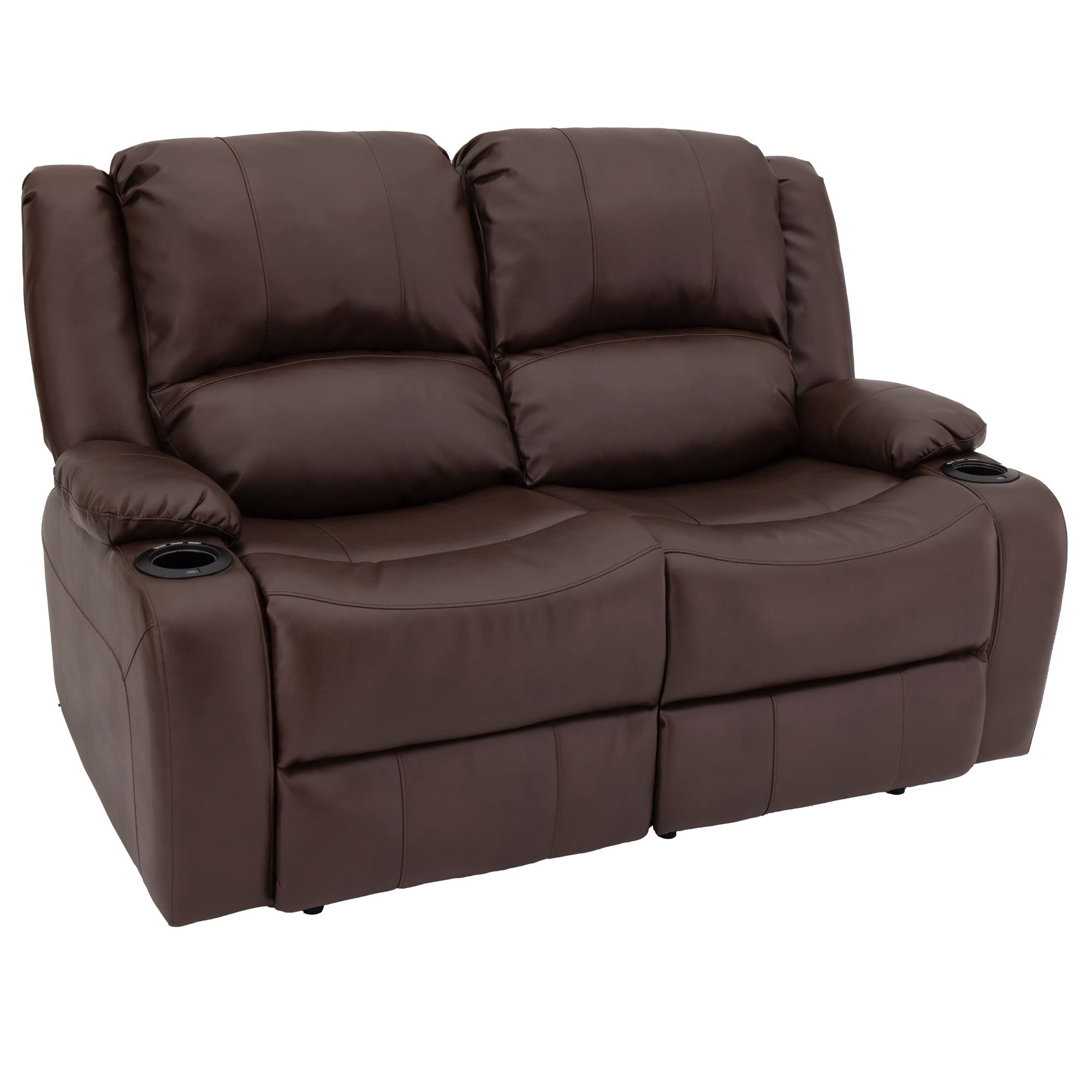 RecPro Charles 58' Powered Double RV Wall Hugger Recliner Sofa