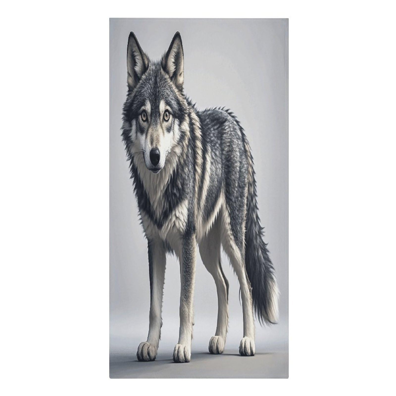 VstaDank Cute Wolf Beach Towel Vacation Essentials Sand Free Soft Quick Dry Swim Towels 61"x30" Modern Extra Large Towels Lightweight Microfiber Beach Towel for Swimming Pool