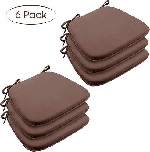 Miniatura 9 de Basic Beyond Juego de 4 cojines para sillas de cocina, de espuma viscoelástica en forma de U con lazos, 17 x 16 pulgadas, cojines de terciopelo