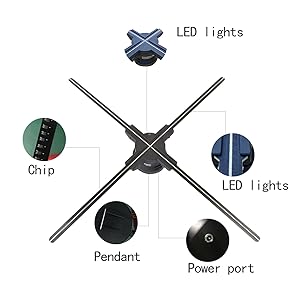 3D Hologram Fan,27.5"Hologram Fan with Remote/Bluetooth/WIFI/1500 Video Library,Missyou Holographic Fan with HD LED Holographic Christmas Tree Picture Fan Spinner Large for Shop/Bar/Halloween