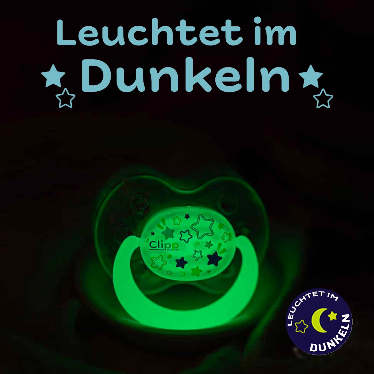 CLIPP Set – Entwöhnungsschnuller Leuchteffekt + 5 Entwöhnungsschilde zur schrittweisen Abgewöhnung + Gebrauchsanweisung - Spielerisch, einfach & sanft – Patentiert – Entworfen in Frankreich – Ab 2