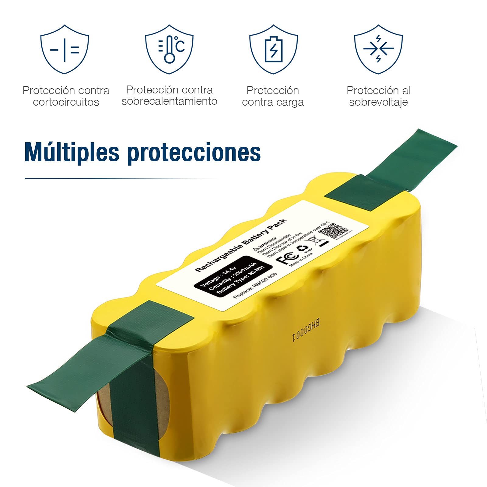 Batteria Per Roomba TOPHINON 4500mAh 14.4V Ni-MH - Compatibile Con Modelli 500, 600, 700, 800 Series - Foto 4