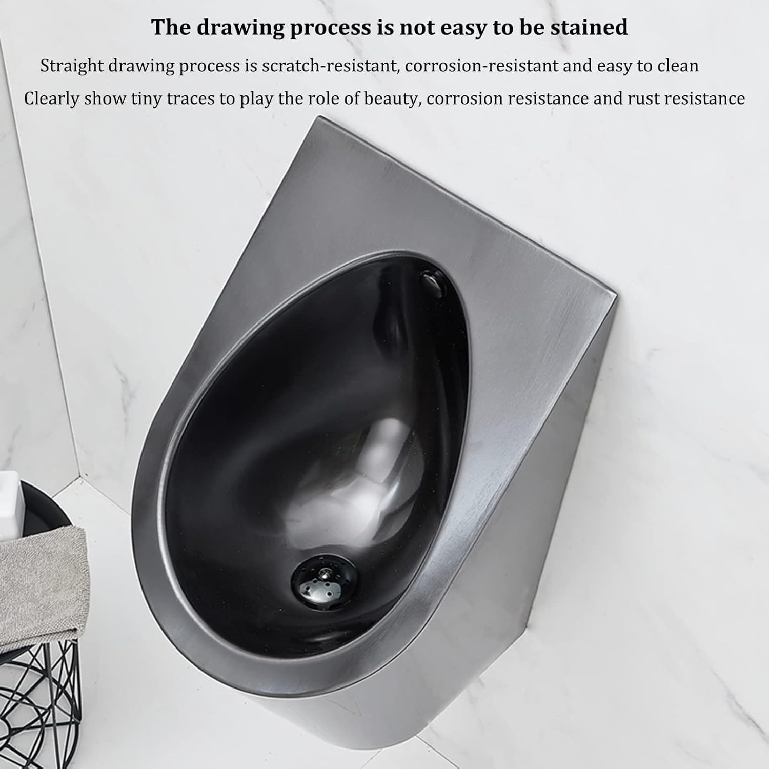 Integrated Automatic Sensor Urinal Urine Diverter， Wall Mounted Smart Men Urinal，Male Sanitary Ware Public Toilet Urinal， Splash- Toilet for Bars/airports，Stainlesssteel-Urinal