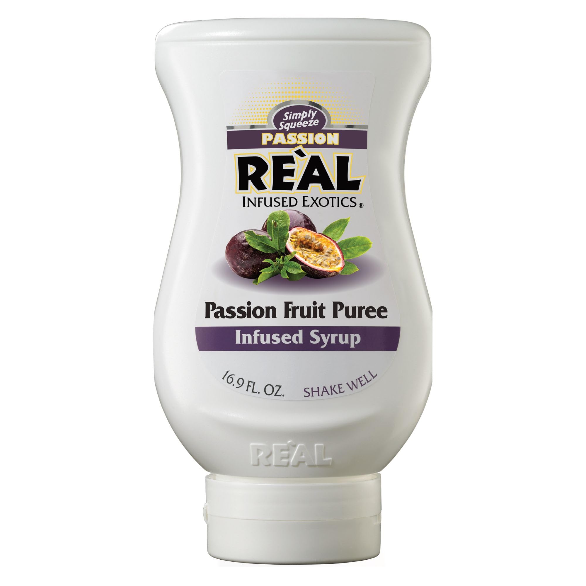 Re’al Syrup | Passion Fruit Puree Infused Fruit Syrup | Made with Passion Fruit | 500ml |Natural Ingredients| Cocktails, Baking, Smoothies, Mixing Drinks, Desserts, Cooking