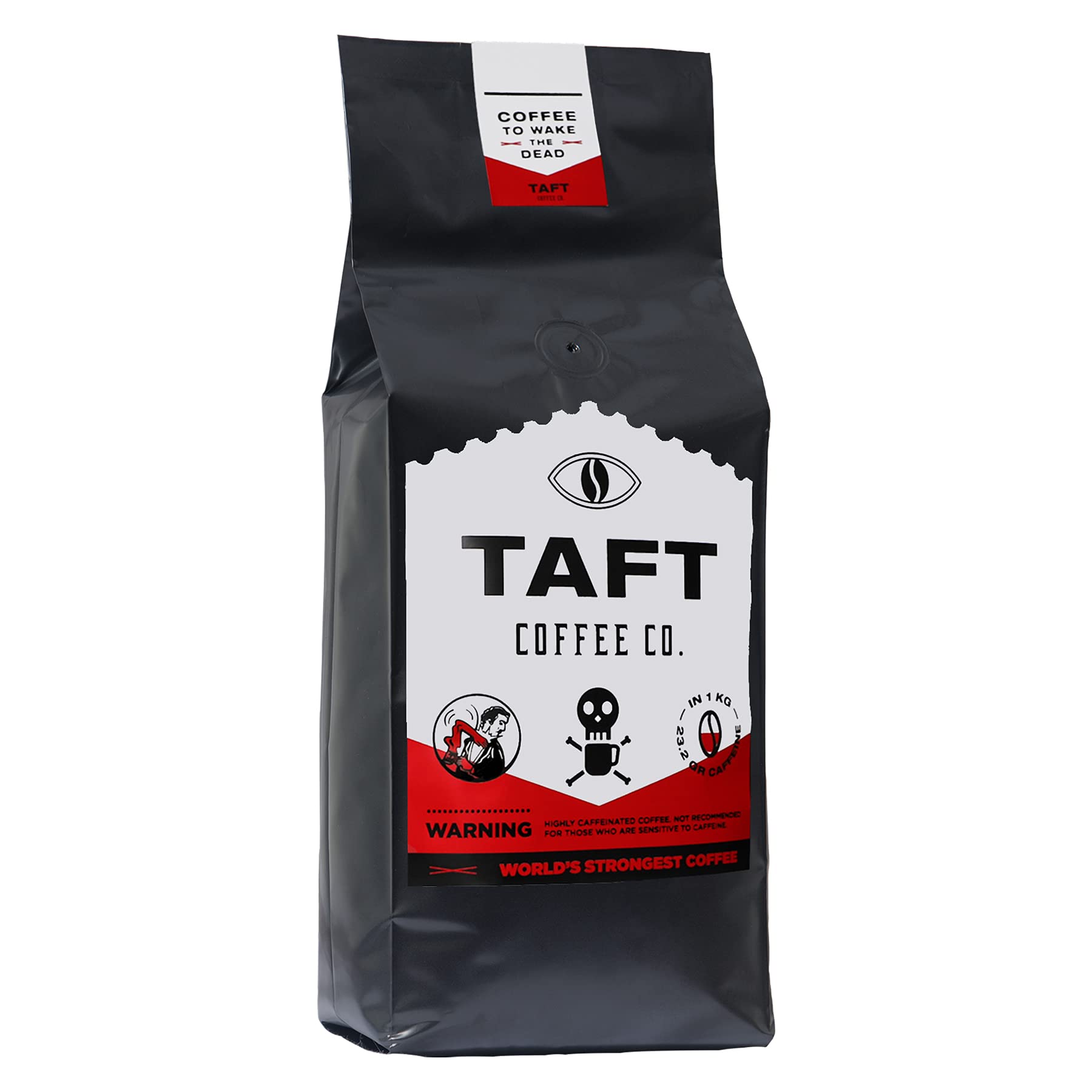 TAFT Coffee Co - The World’s Highest Caffeinated Coffee - Ground Coffee - Warning: High Caffeine Content - All Natural, Soft Tasted, Highly Caffeinated Filter Coffee - 500gr