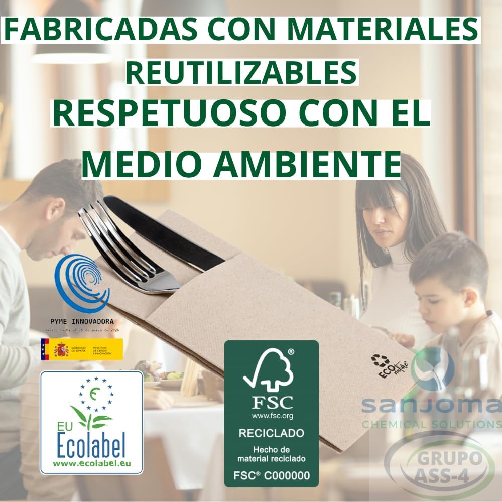 960 Pzs Canguro Servilletas de Papel 2 Capas 40x40 - Desechables para Bar Restaurante - Elegantes de Papel Reciclado para Fiestas y Eventos - 100% Celulosa (Eco Gourmet)