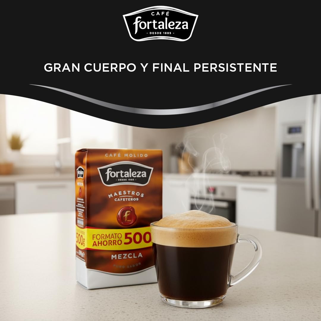 CAFÉ FORTALEZA Café Molido Mezcla - 6 Paquetes 500g (Total 3KG)
