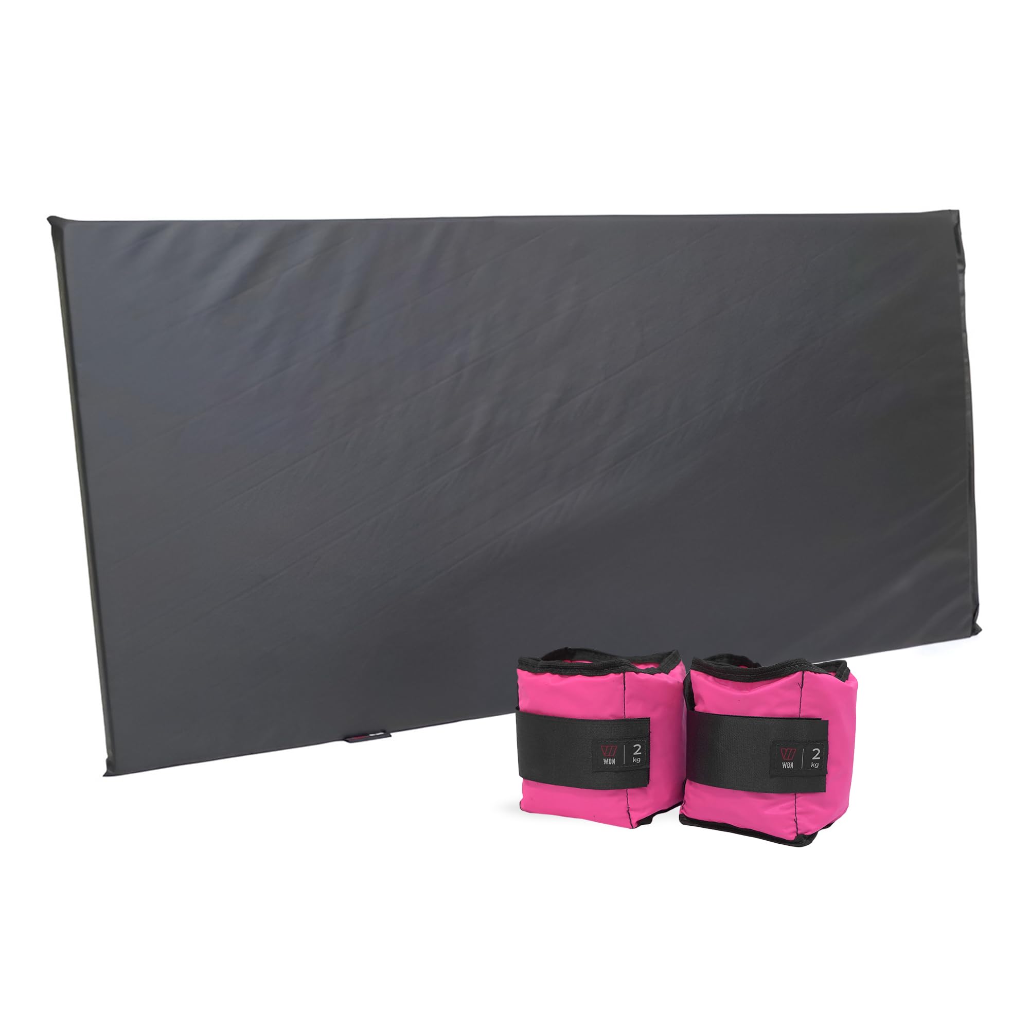 Kit Par Caneleira Básica 2kg Rosa + 1 Colchonete 90x42x2