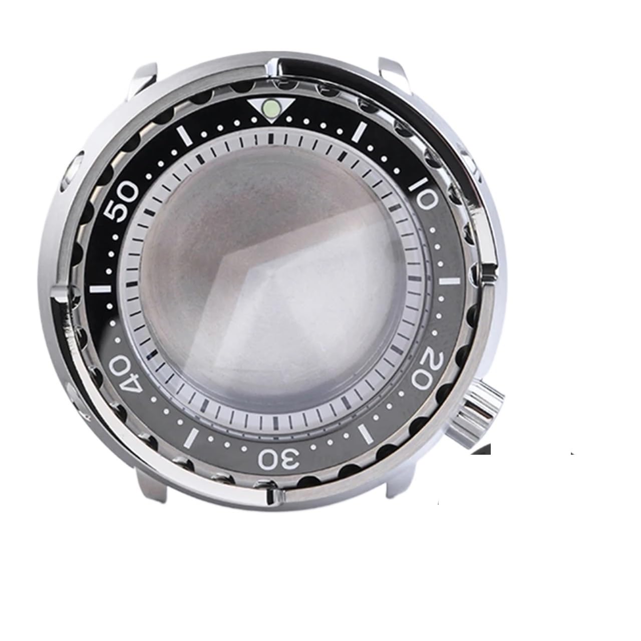 1 Stück Uhrengehäuse aus Stahl, super Leuchtend, Thunfischdose, Saphirglas, Taucheruhr, passend for Seiko for NH35/NH36, Automatikwerk, Mod(White)
