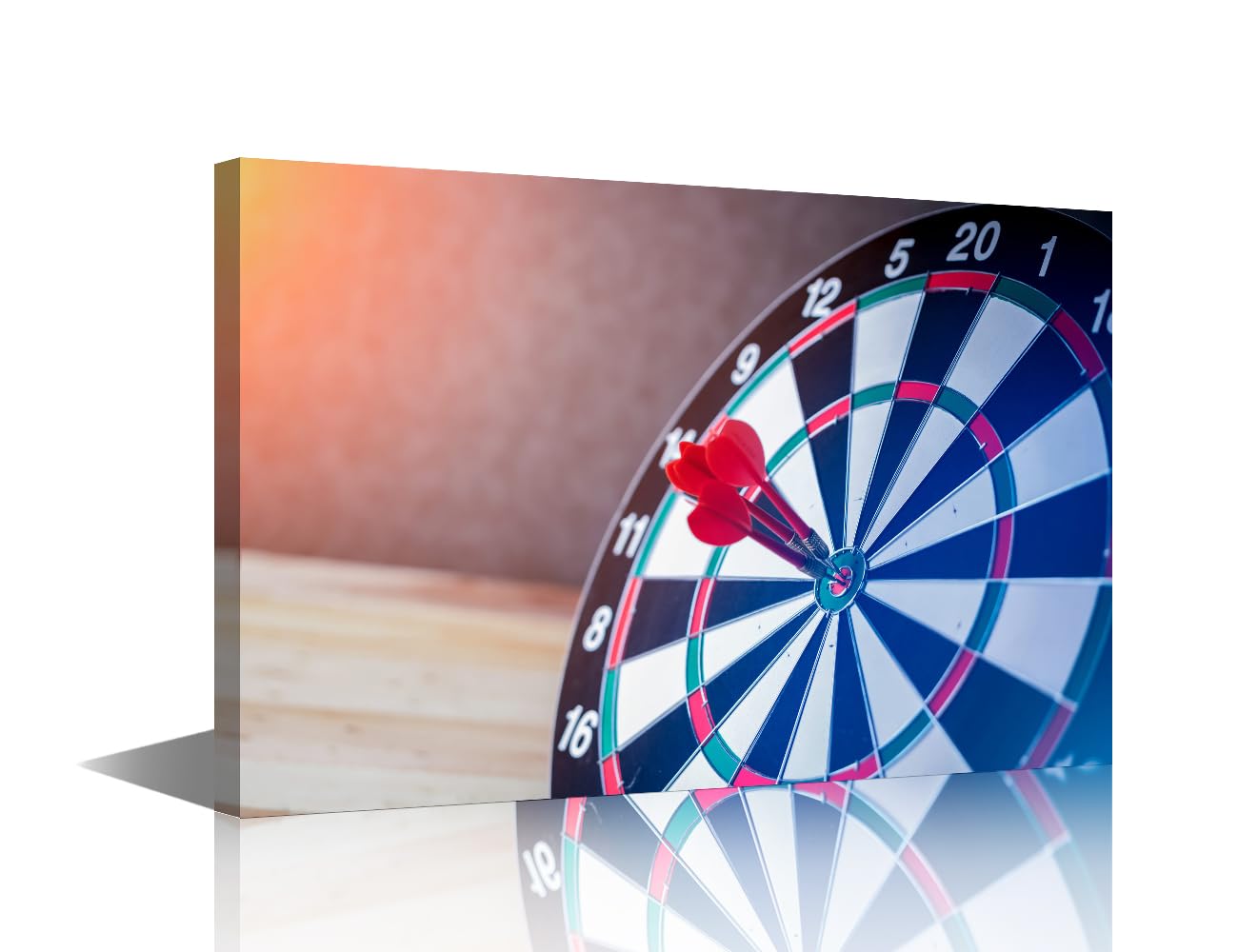 TISHIRON Canvas Wall Art Wall Decor Dart Board 1 Piece Success Wall Art Dart Target Contemporary Home Decor for Office Canvas Art Dart Hits the Bullseye Poster Printings Framed Ready to Hang 18x12 in