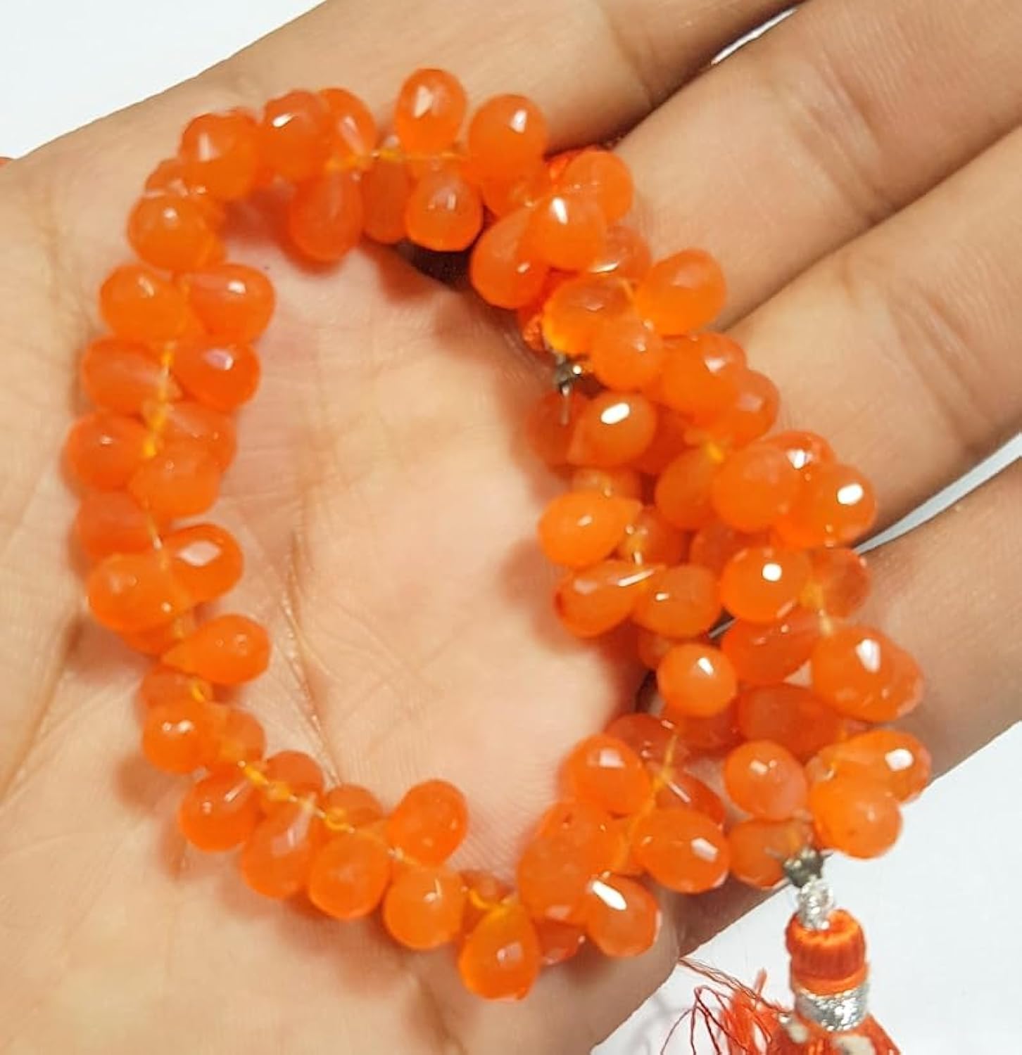 Perles en cornaline naturelle en forme de larme pour bijoux haut de gamme
