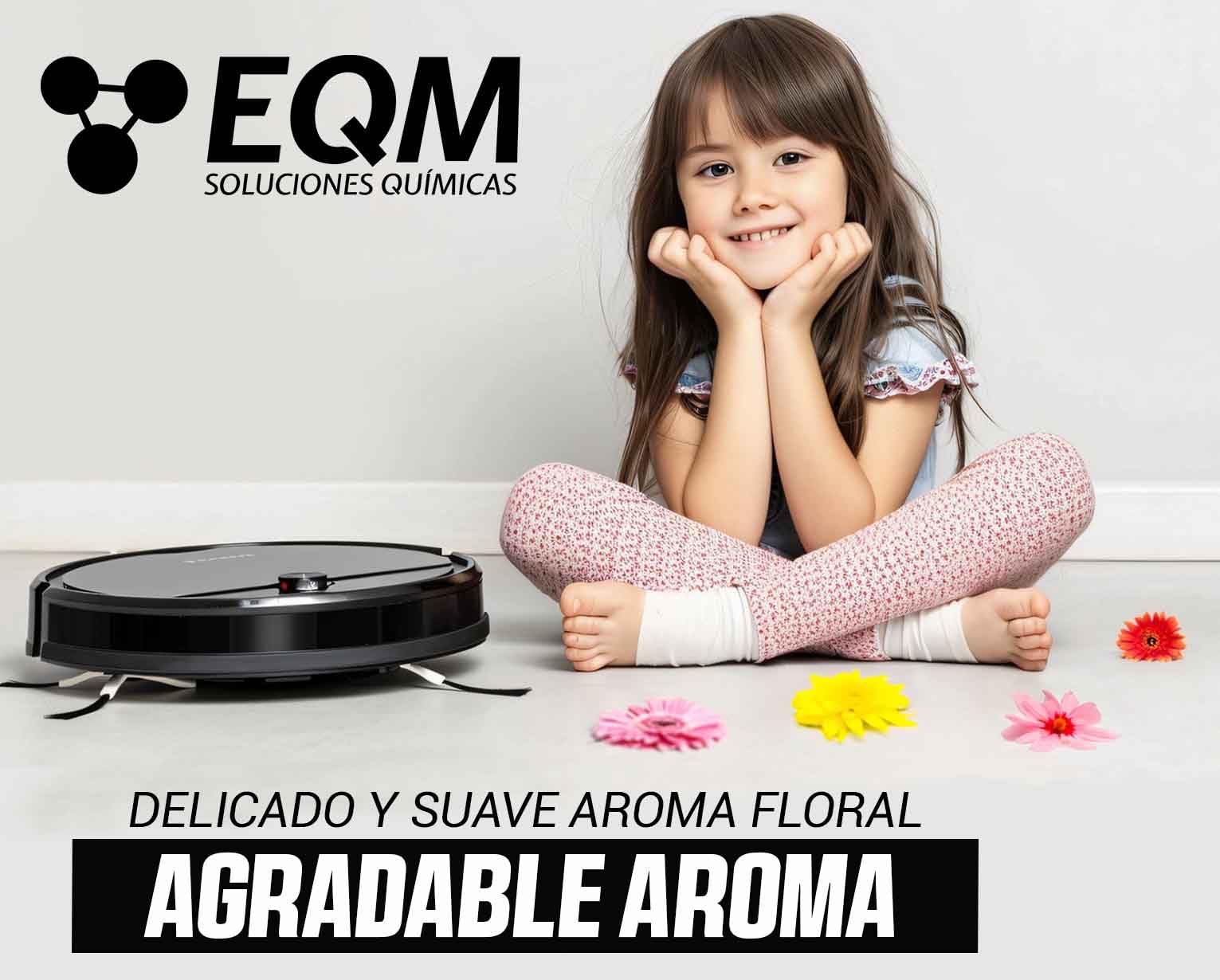 EQM - ECO-217 - Limpiador de Suelos para Robots de Limpieza - 1L - Válido para Cualquier Superficie gracias a su pH Neutro - Aroma Floral