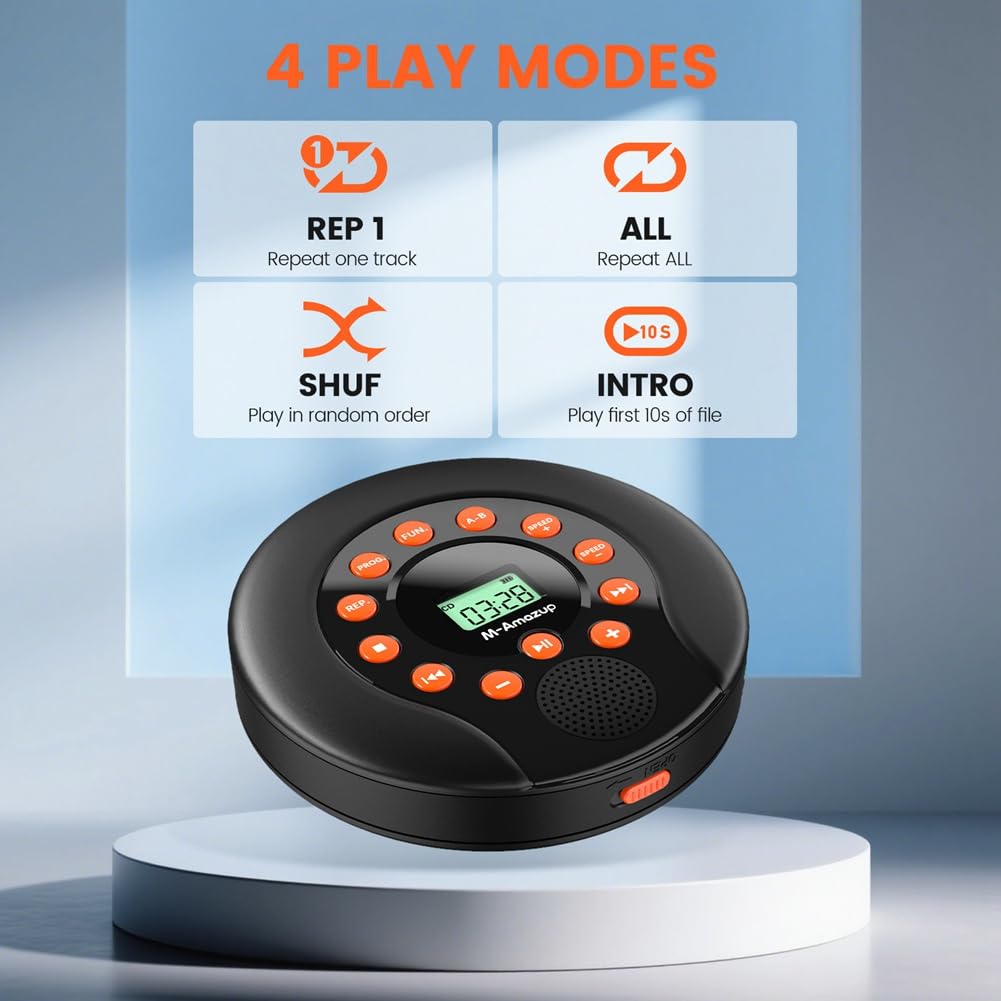 Lecteur de Cassette Audio, Lecteur CD Portable, Batterie Rechargeable de 1500 MAh, Haut-Parleurs Stéréo Doubles, Fonction de Lecture AUX/USB pour Voiture.