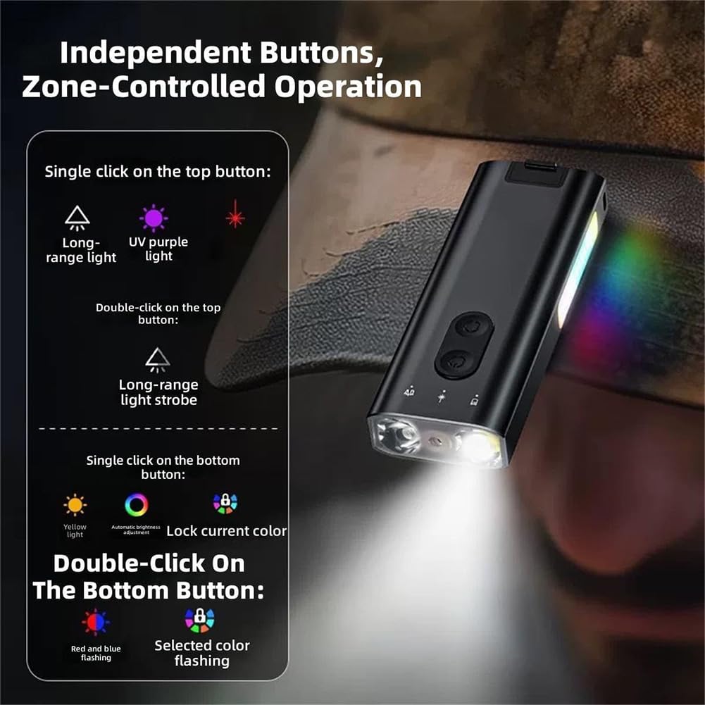 K3 Ultra Multi EDC Keychain Tool, Mini Keychain Flashlight 800 Lumens with Diffuser Clip, Precision Front Lighting System, Magnetic Clip and Instant Igniter, for Outdoor Hiking Camping (Black)