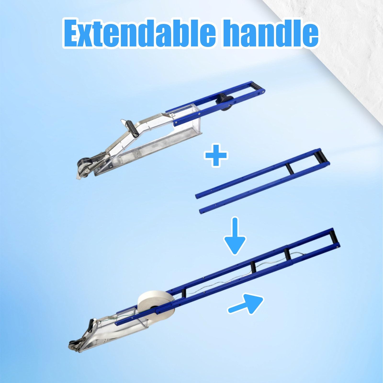 Trockenbau-Kegelwerkzeug, Handbuch für DIY-Projekte, 2-in-1-Klebeband und Schlammapplikator, 2,5 l glattes Finishing-Werkzeug, Acryl- und Edelstahl-Konstruktion