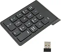 Teclado numérico sem fio 2,4G, teclas de chocolate, plug and play, 18 teclas numéricas, teclado numérico para contador bancário