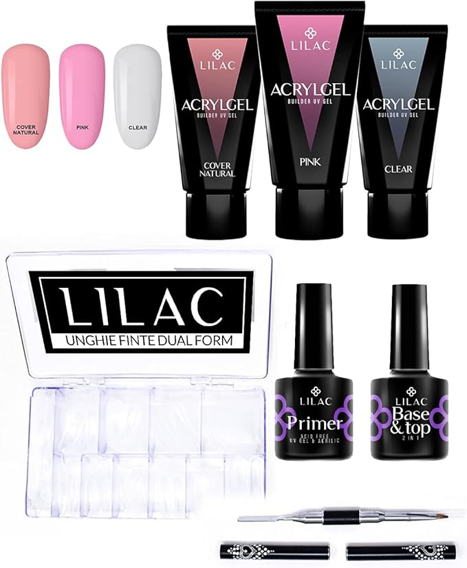 title=Lilac- Polygel Per Unghie, Acrylgel per Costruzioni a Lunga Durata, Gel Unghie