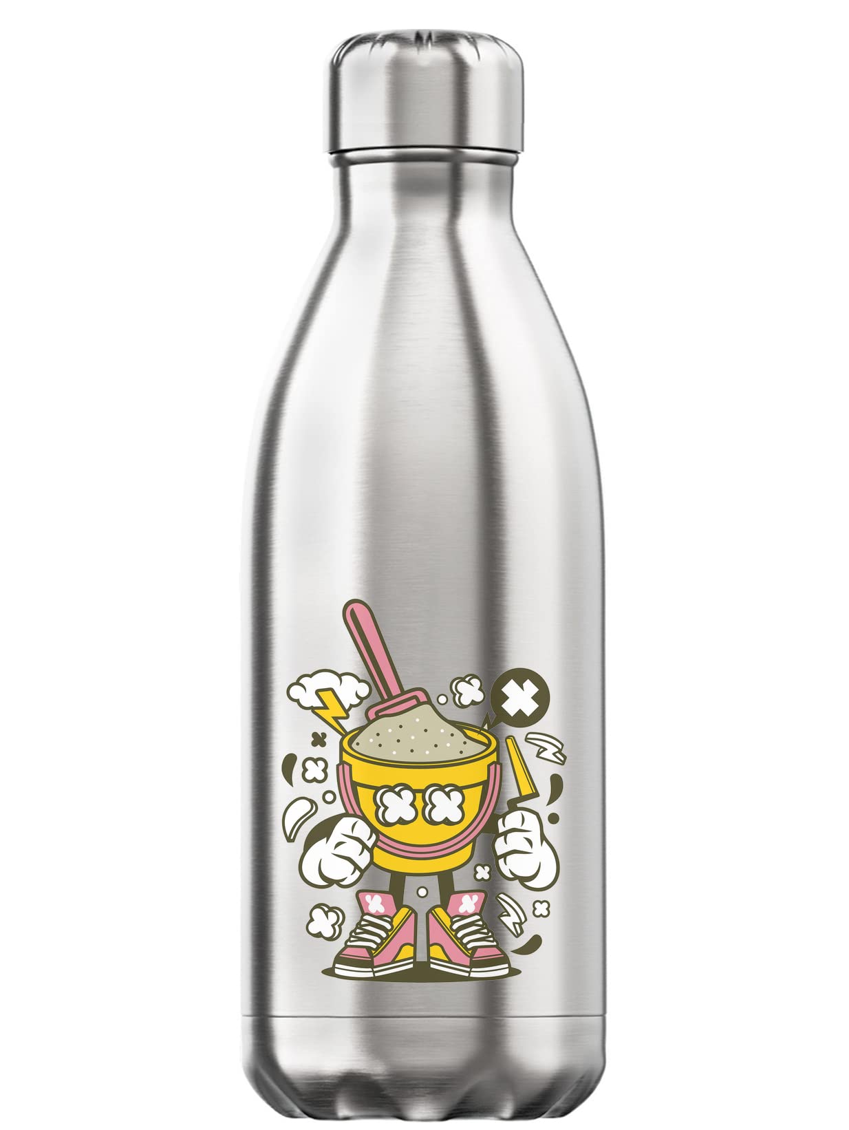 Botella térmica de acero inoxidable 350ml libre de BPA con termo de agua plata para niños