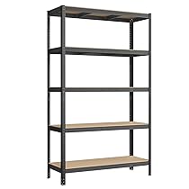 SONGMICS Scaffalatura a 5 Ripiani, Scaffale in Acciaio, Montaggio Senza Viti, Utensili, Strumenti in Garage, Magazzino, Ripostiglio, Portante 750 kg, 60 x 120 x 200 cm, Grigio GLR060G01