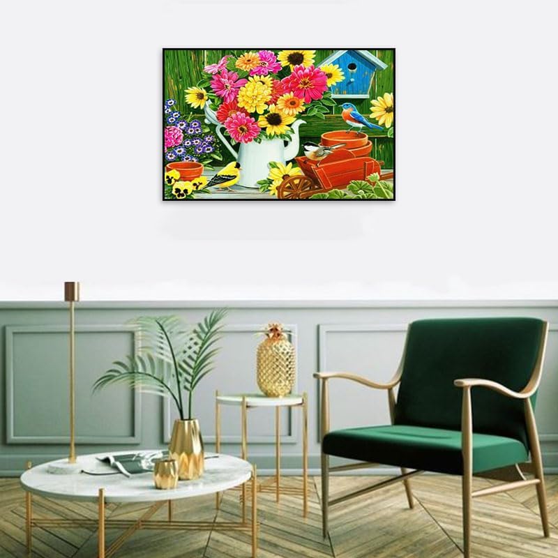 Miniatura 5 de Kits de pintura de diamantes 5D para adultos, paquete de 4  Flores de botas DIY Pintura de diamante con diamantes Taladro completo Puntos de