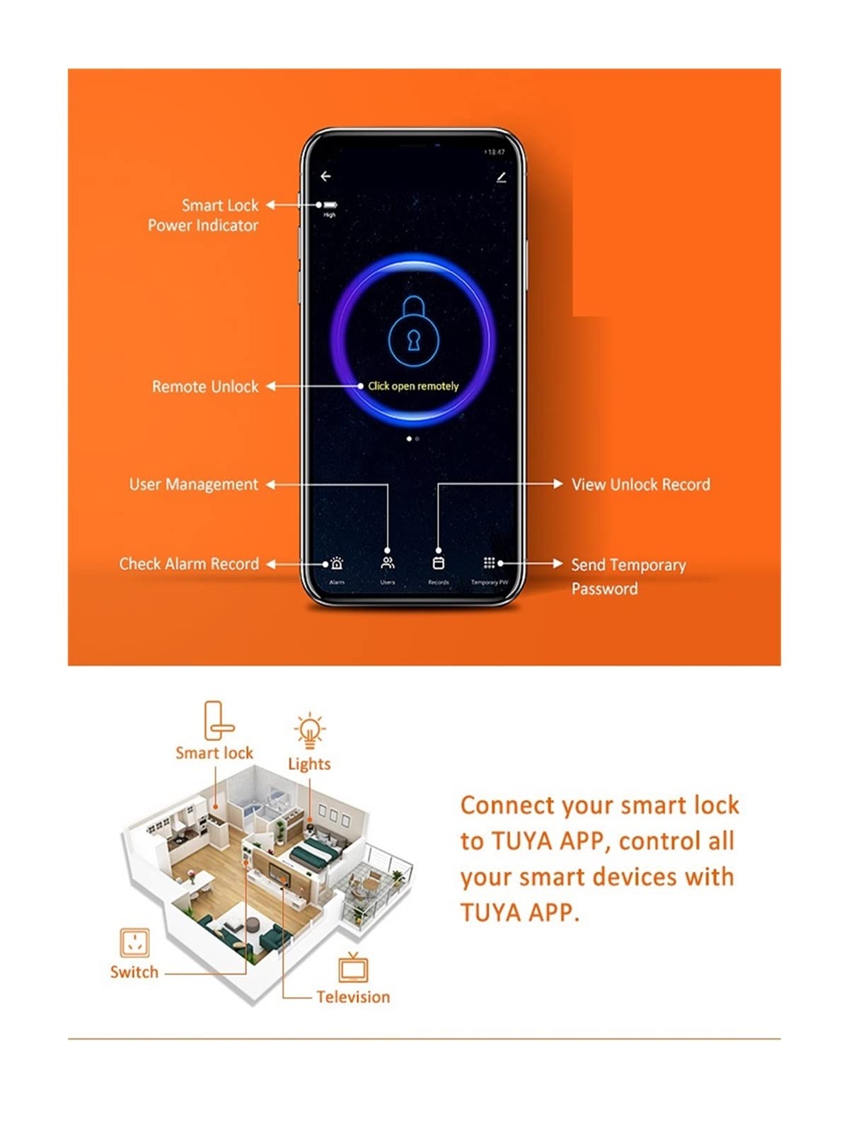 WIFI Serrure de porte intelligente Cerradura Inteligente, mot de passe du clavier tactile, empreinte digitale avec verrou de porte numérique Fechadura(3585 sliding mortise)