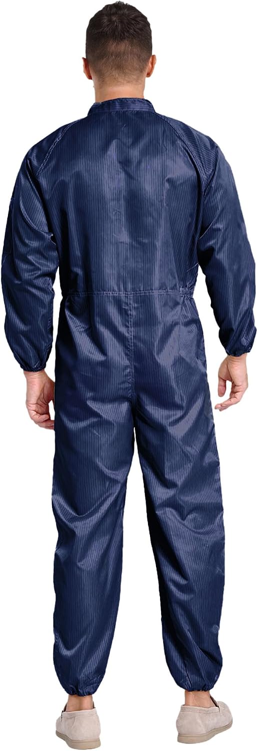iiniim Men's Work Overalls Mechanic Workerwear Dustproof Boiler Suit Anti-Static Safety Coverall