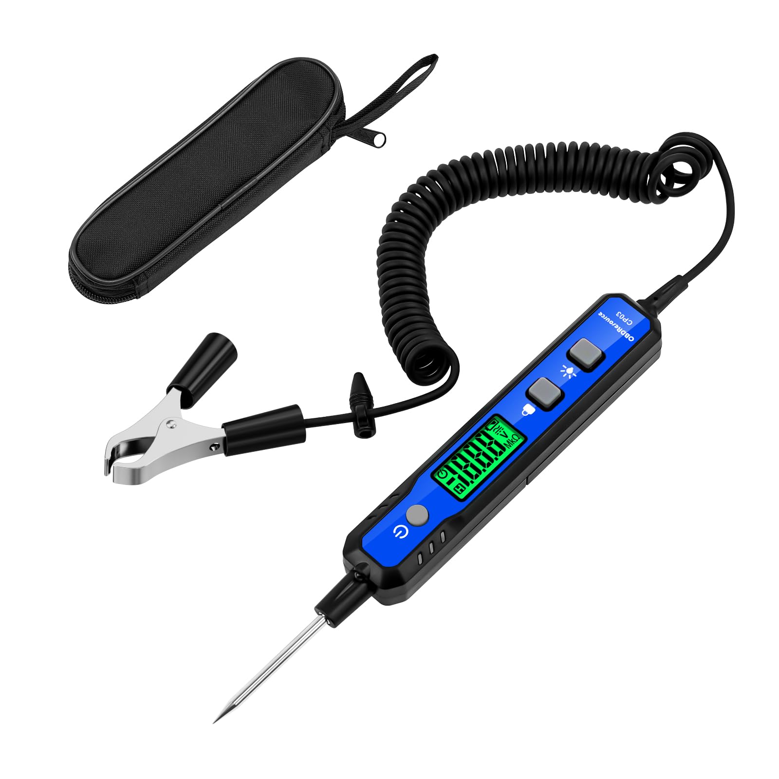 – OBDResource Car Voltage Smart Circuit Tester, Power Circuit Probe 0.8-100V DC Voltage Tester Automotive Continuity Test Electrical Tester Car Fuse Tester with Flashlight for Car Battery