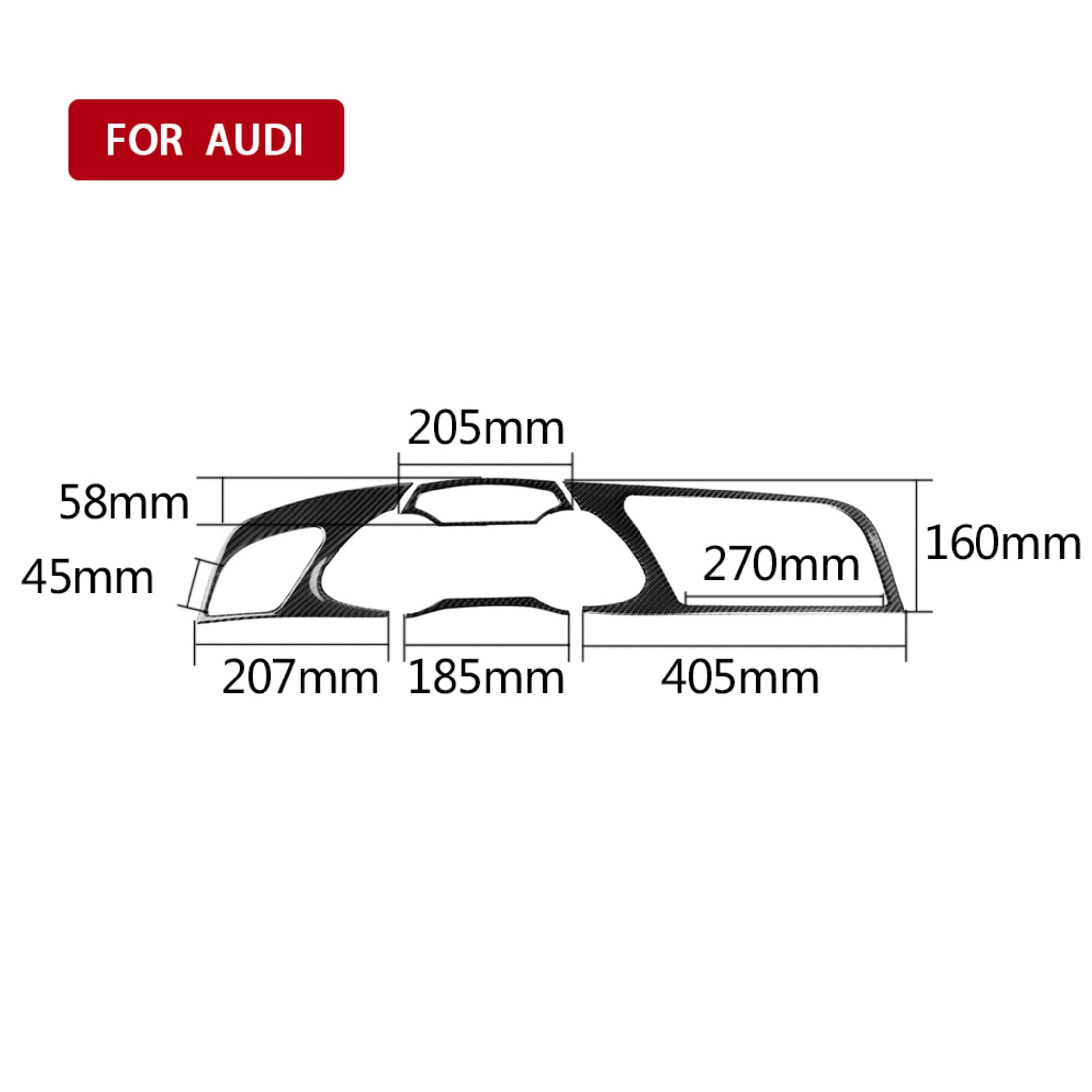 Kohlefaser-Autozubehör, Dekoration, Aufkleber, Zierleiste, kompatibel mit Audi A4 B8 BK 2009–2016 (Armaturenbrett-Tachometer 09–12)