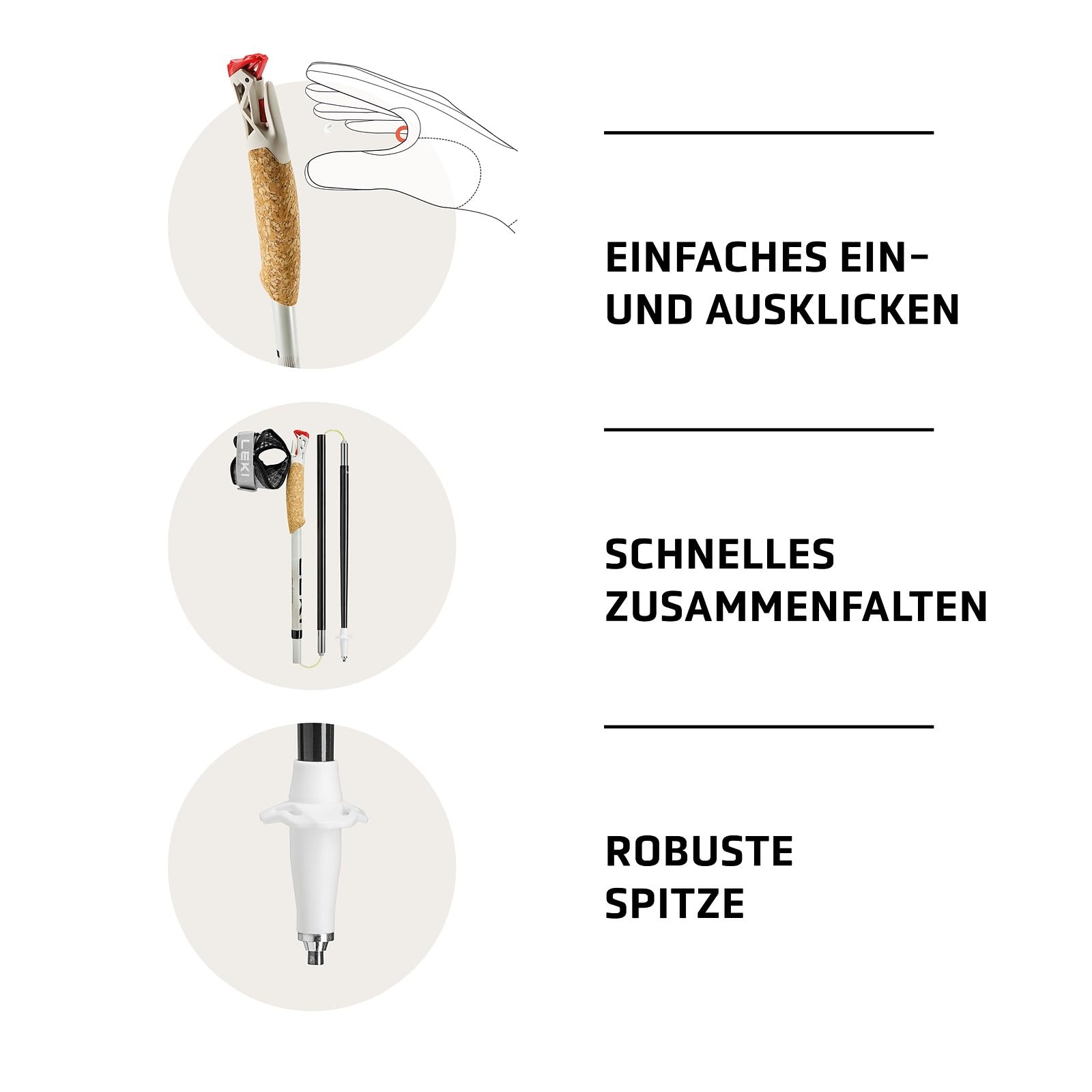 LEKI Ultratrail FX.One Trailrunning Stöcke Damen & Herren | faltbar aus Carbon | Ultraleicht | Fixlänge