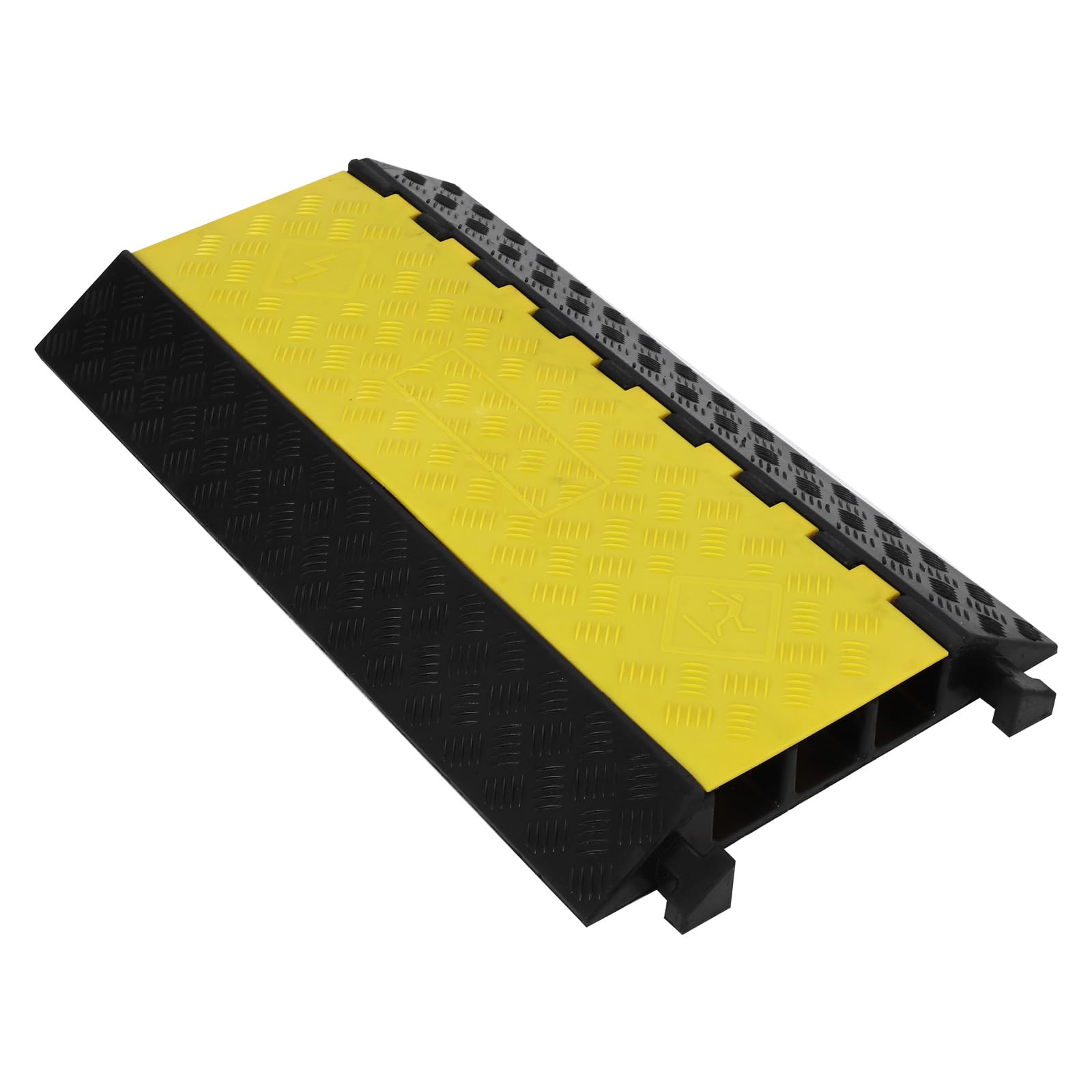 Garvee 1 rampa protectora de cable de goma resistente de 3 canales, cubierta de cable de piso de entrada para automóviles y camiones, rampa de gestión de cables antideslizante, capacidad de 10000
