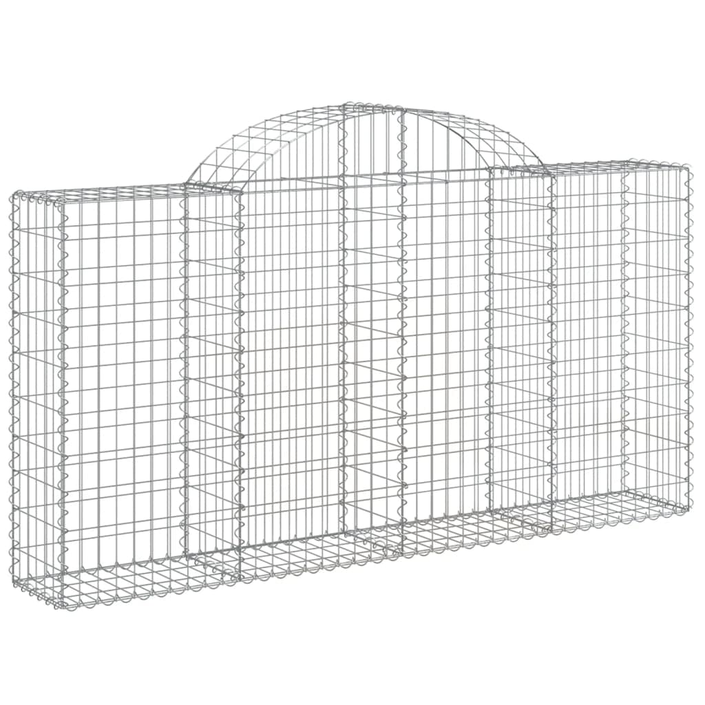 Kosze gabionowe 6 sztuk, 200 x 30 x 100/120 cm, ocynkowane żelazo, bariery dźwiękochłonne ogrodowe, wzmocnione, średnica drutu 3,5 mm, oczka 5 x 10 cm