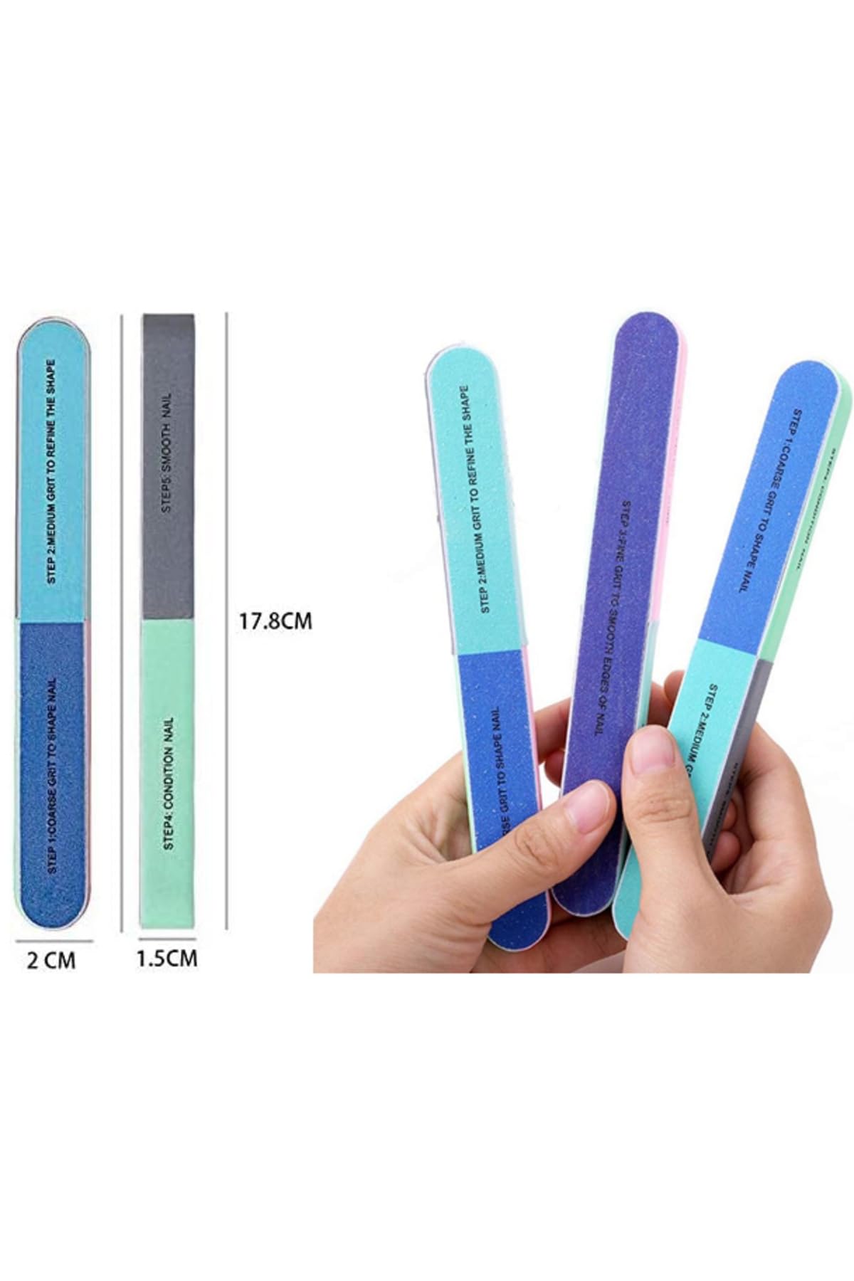 Transformacion 7 Yüzeyli Tırnak Törpü Ve Parlatma Blok Sünger Renkli, Ergonomik Ve Profesyonel Manikür İçin, 7430000717828