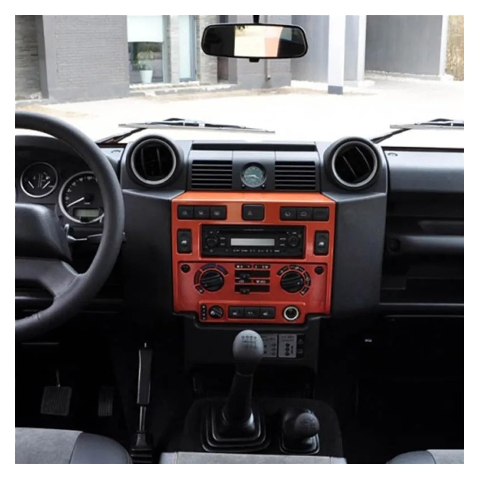 Mascherina Autoradio Cornice Stereo Autoadesivo Decorazione Pannello Controllo dell'Aria Condizionata Console Auto Lega Alluminio per Land per Rover per Defender 110 2008-2018