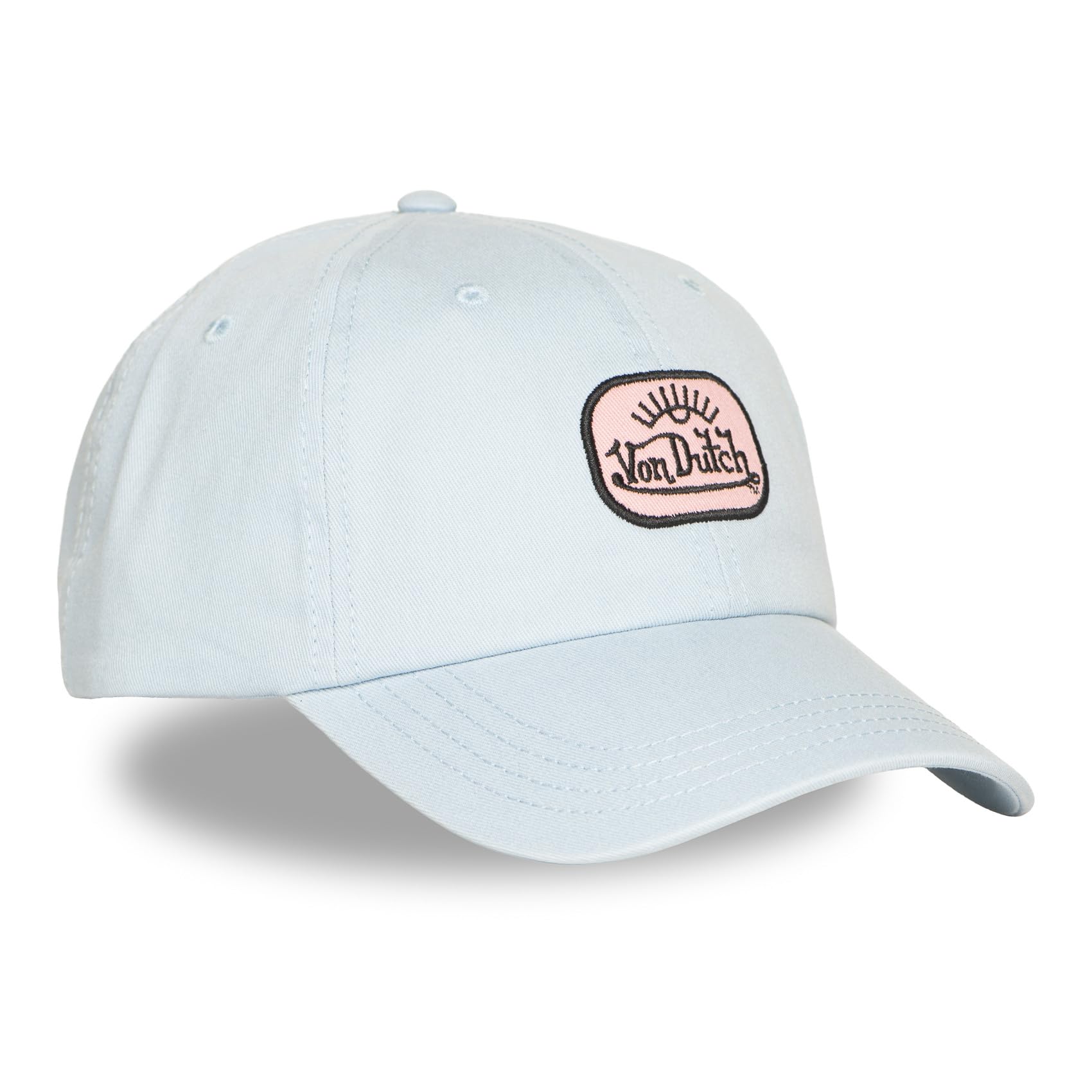 Von Dutch Klasyczna czapka z daszkiem bawełniana, jasnoniebieska, regulowana z haftowanym logo