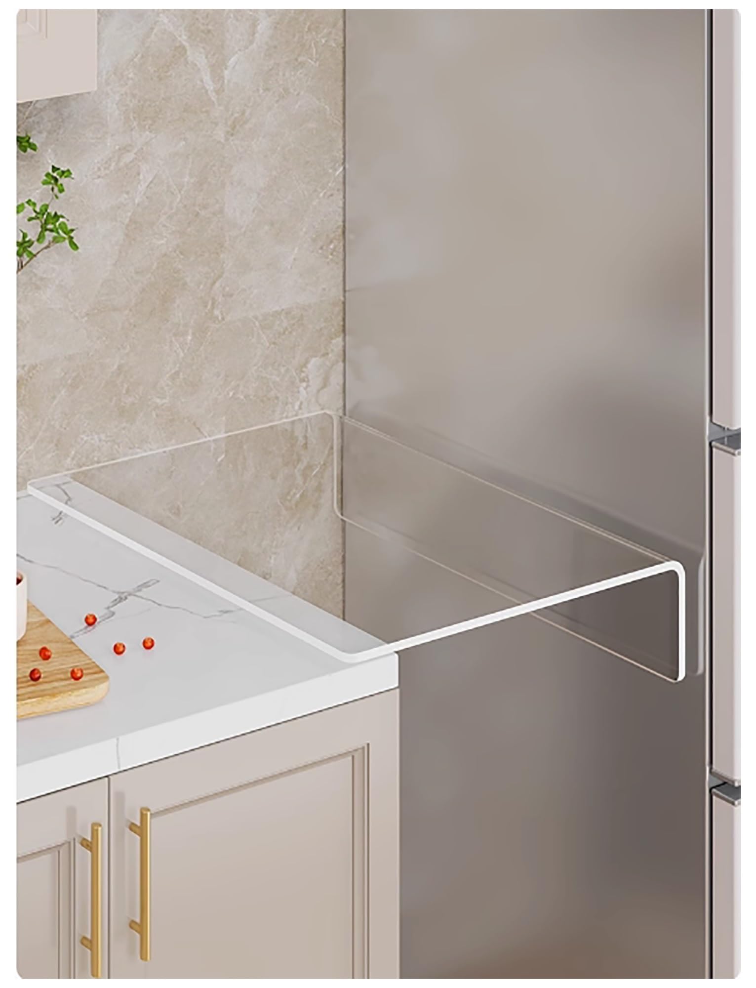 QCKNKMGG Kitchen Gap Partition, Storage Board Counter Gap Rack, Sandwich Extension Acrylic Clear Multiple Sizes(11.8x3.9in)
