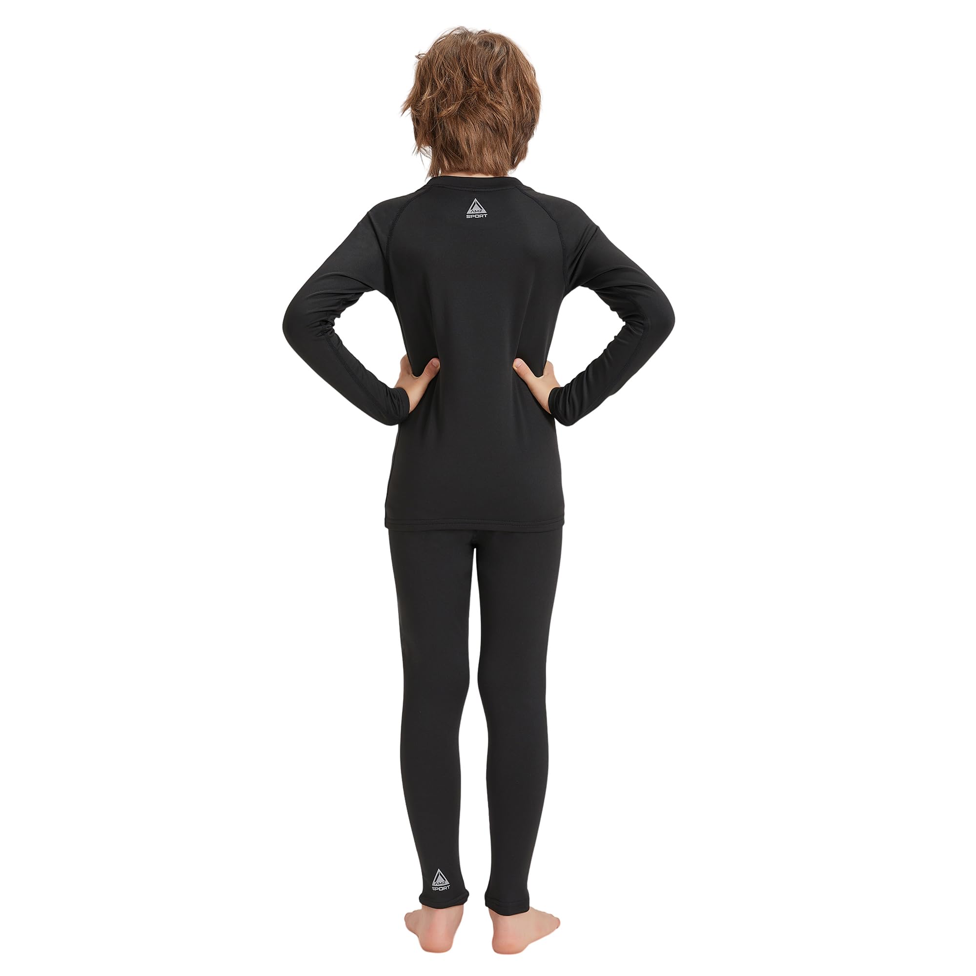 AMZSPORT Biancheria Intima Termica per Bambini, Set Intimo a Manica Lunga per Ragazzi, Comfort e Traspirabilità per lo Sci, il Calcio e gli Sport Invernali