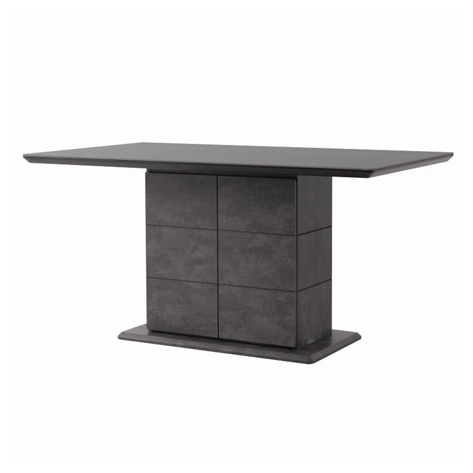 キズに強い 耐熱 セラミック セラミック天板 ダイニングテーブル 食卓テーブル 机下収納 収納付き 4人用 石目調 安心設計 角丸 スタイリッシュ モダン 幅140 140 140×80 ETRO エトロ (ブラック)