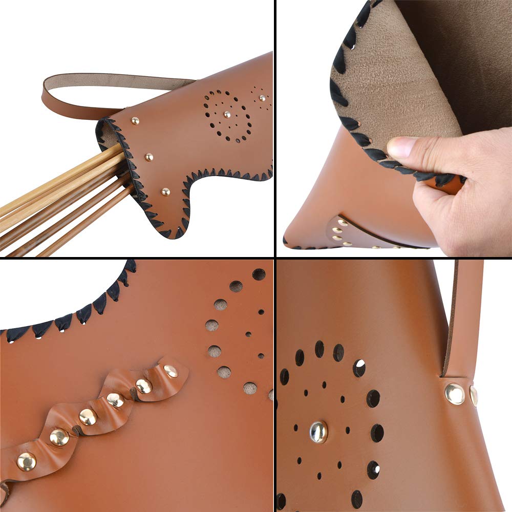 Tiro con L'Arco Borsa per Arco da Caccia Custodia per Arco in Pelle Fatta a Mano Porta Freccia Freccia Faretra Attrezzatura da tiro all'aperto per Arco Ricurvo Longbow