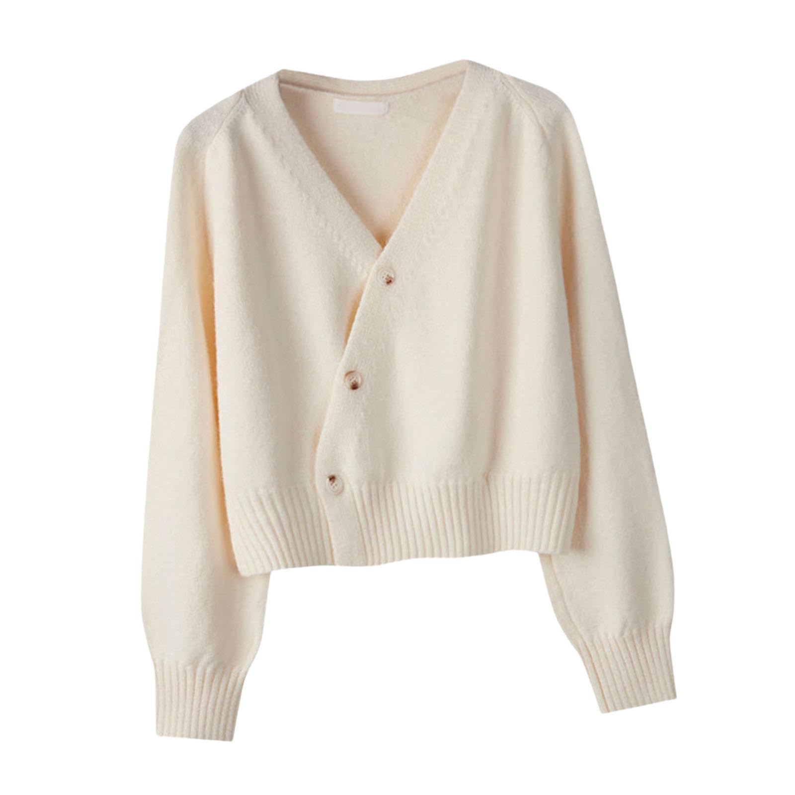 styleheaven Women's Cardigan Sweater for Fall Winter Jacket Clothes V Neck Crop Cardigan Apricot-picture-46