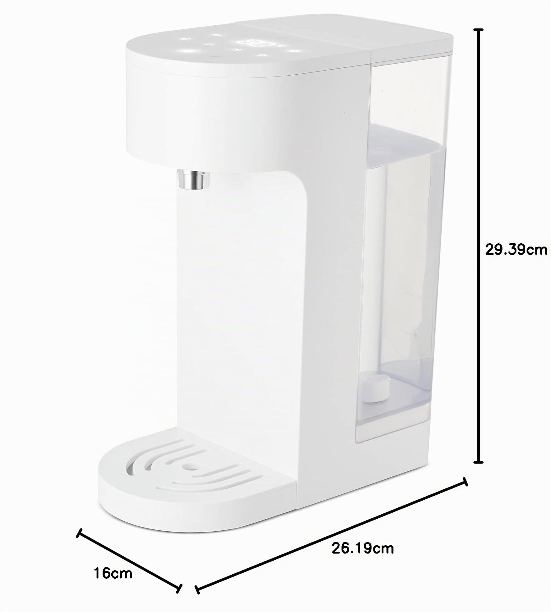 Yum Asia Oyu "Hidden Under" Distributeur d'eau chaude numérique instantané à écran tactile LED blanc, capacité de 4 litres, Ecoboil, technologie InstaHEAT, 220-240V, EU Power