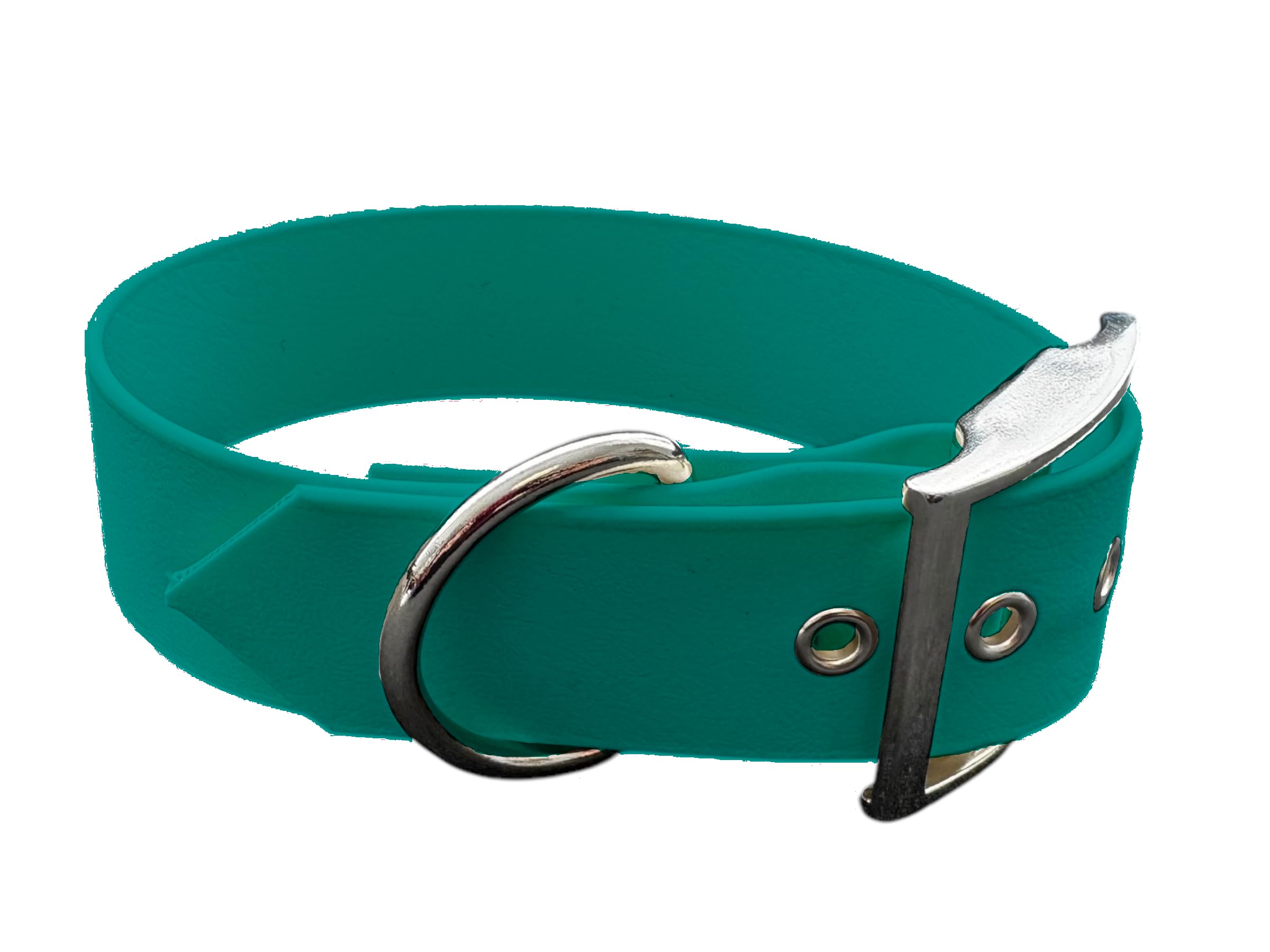 L'Atelier du Fourmilier Necklace in BioThane material, Large Width, Choice of colors (45-55 cm, Teal)