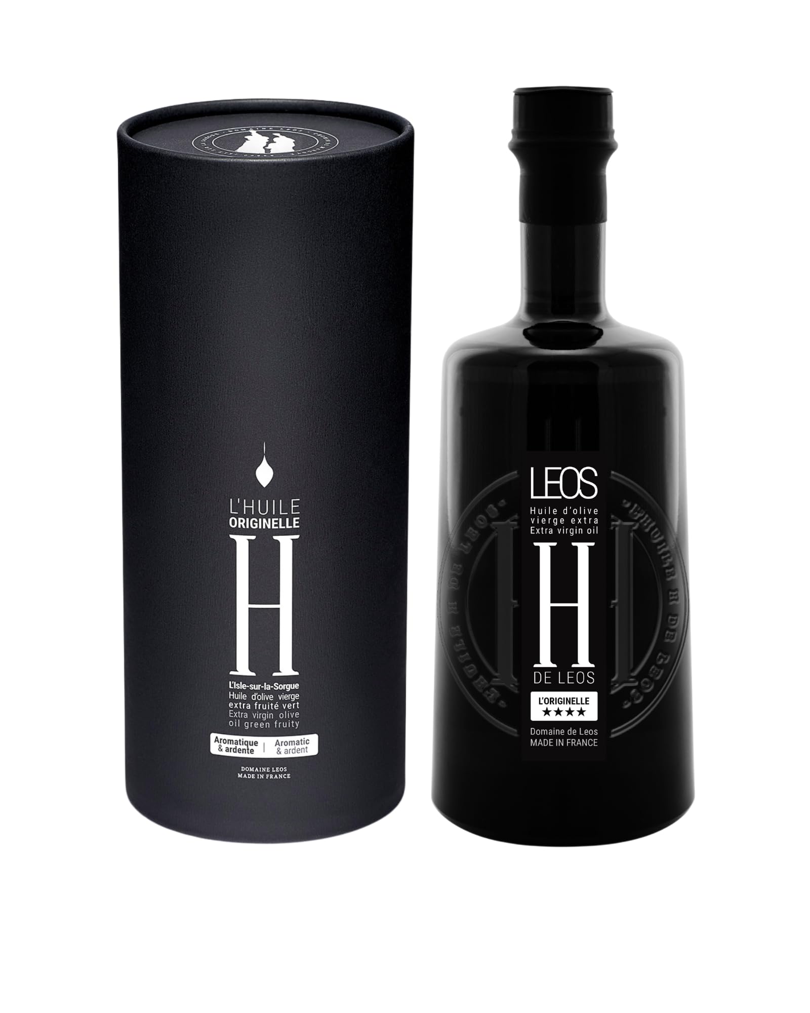 LEOS - Huile d'Olive Vierge Extra - H DE LEOS - L'Originelle - Multimedaillée - 500ml avec étui - Provence - Made in France